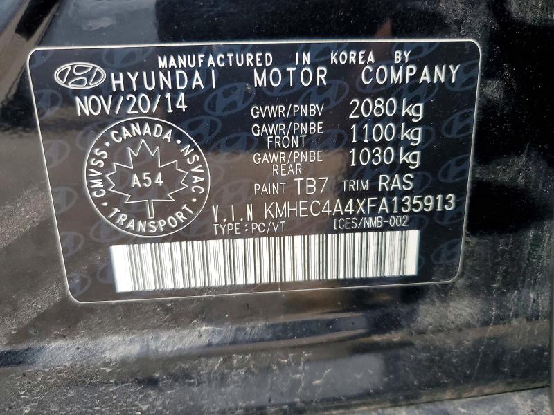 Aukcja sprzedaży 2015 Hyundai Sonata Hybrid, vin: KMHEC4A4XFA135913, numer aukcji: 51785176
