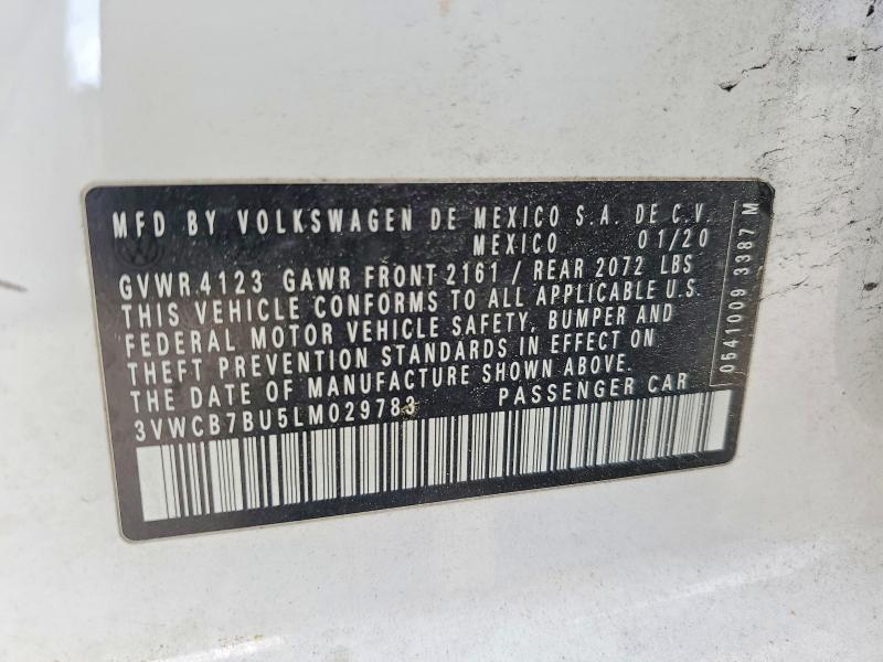 Продаж на аукціоні авто 2020 Volkswagen Jetta, vin: 3VWCB7BU5LM029783, номер лоту: 50734976