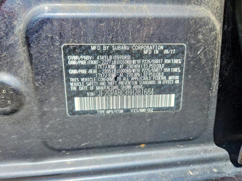 Продаж на аукціоні авто 2017 Subaru Crosstrek, vin: JF2GPABC3HH281684, номер лоту: 49784666