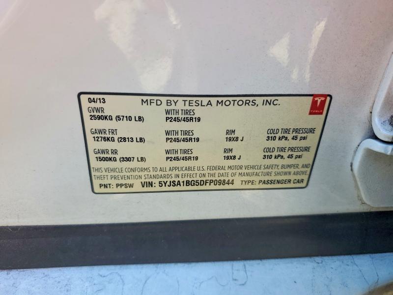 Продажа на аукционе авто 2013 Tesla Model S, vin: 5YJSA1BG5DFP09844, номер лота: 48701366