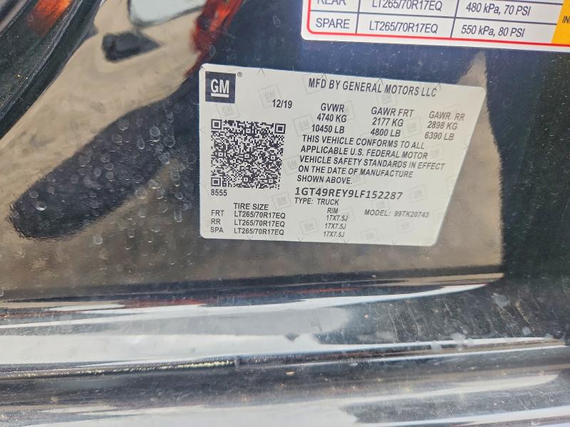51371726 :رقم المزاد ، 1GT49REY9LF152287 vin ، 2020 Gmc Sierra مزاد بيع