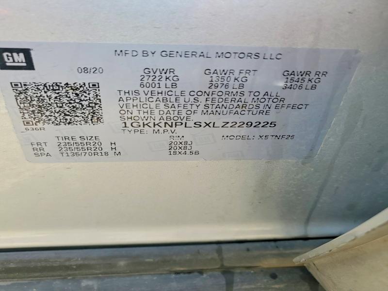 Продаж на аукціоні авто 2020 Gmc Acadia, vin: 1GKKNPLSXLZ229225, номер лоту: 49807776