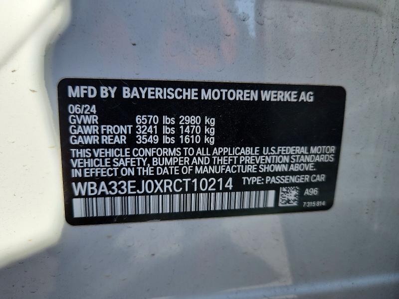 2024 Bmw 760 მანქანა იყიდება აუქციონზე, vin: WBA33EJ0XRCT10214, აუქციონის ნომერი: 49284196