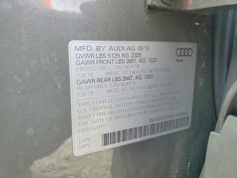 Aukcja sprzedaży 2019 Audi Q3, vin: WA1EECF3XK1068095, numer aukcji: 50500826