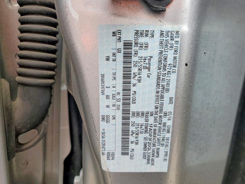 Продажа на аукционе авто 2016 Ford Focus, vin: 1FADP3F20GL336866, номер лота: 51851676
