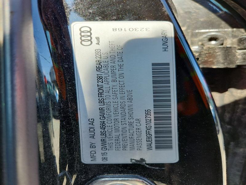Продаж на аукціоні авто 2016 Audi A3, vin: WAUE8GFFXG1027355, номер лоту: 49562116