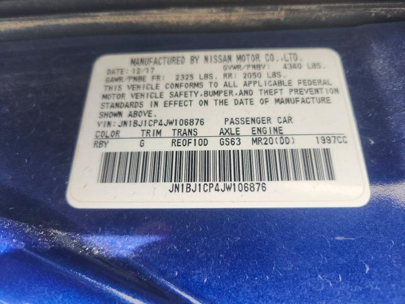 Продаж на аукціоні авто 2018 Nissan Rogue Sport, vin: JN1BJ1CP4JW106876, номер лоту: 48965876