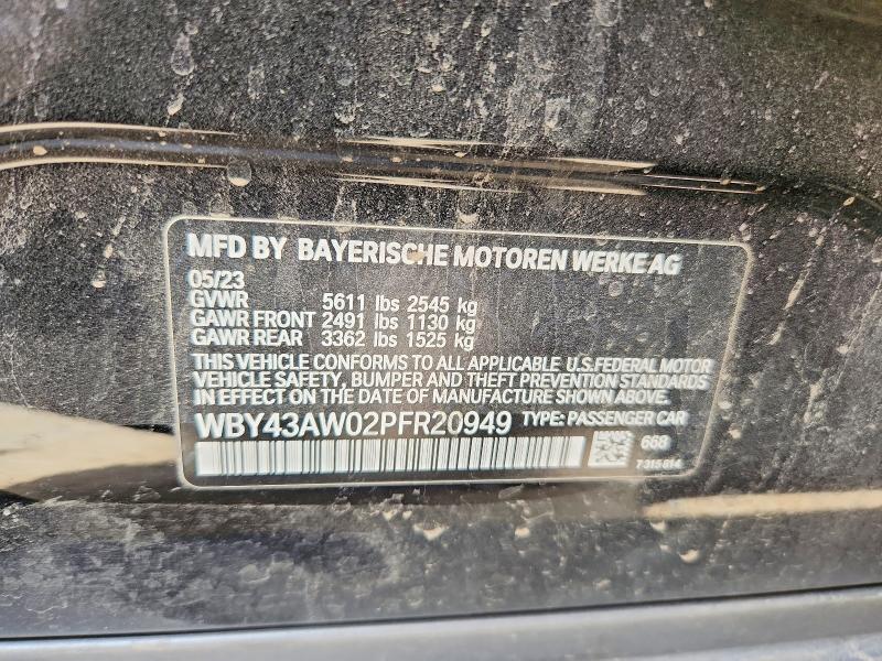 Aukcja sprzedaży 2023 Bmw I4, vin: WBY43AW02PFR20949, numer aukcji: 51558646