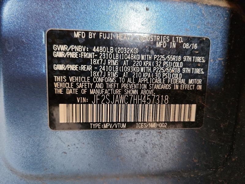 Продажа на аукционе авто 2017 Subaru Forester, vin: JF2SJAWC7HH457318, номер лота: 51334436