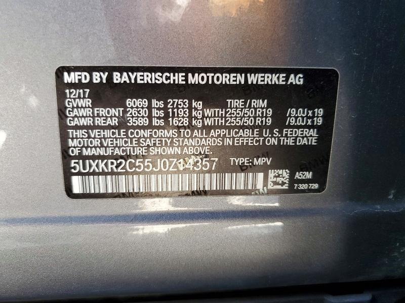 Продажа на аукционе авто 2018 Bmw X5, vin: 5UXKR2C55J0Z14357, номер лота: 50645796