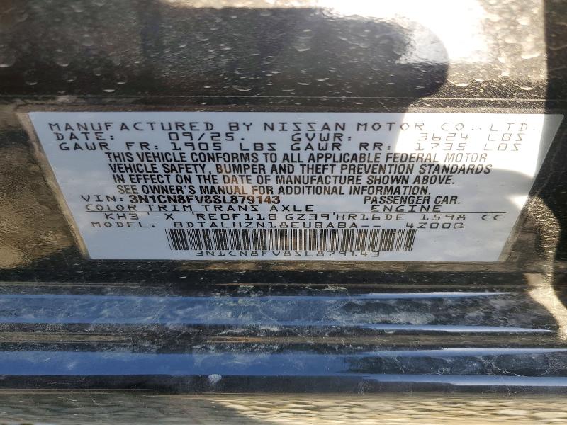 50238466 :رقم المزاد ، 3N1CN8FV8SL879143 vin ، 2025 Nissan Versa مزاد بيع