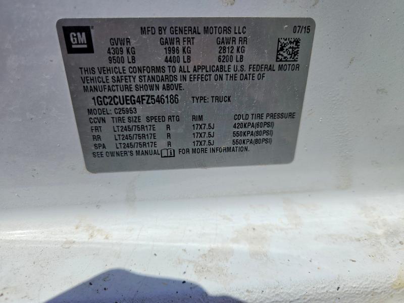 2015 Chevrolet Silverado მანქანა იყიდება აუქციონზე, vin: 1GC2CUEG4FZ546186, აუქციონის ნომერი: 50503386