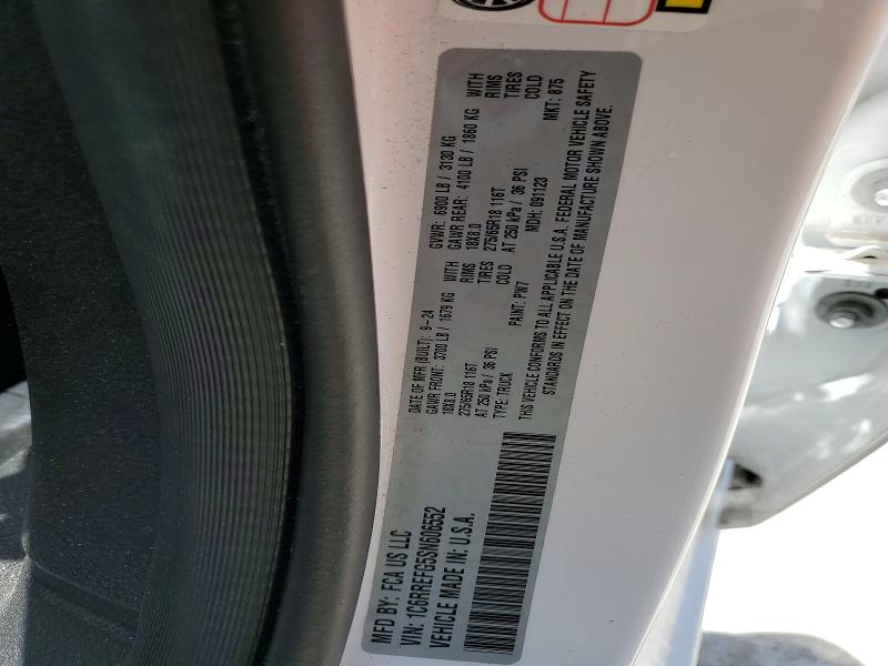 Продаж на аукціоні авто 2025 Ram 1500, vin: 1C6RREFG5SN606552, номер лоту: 50231726