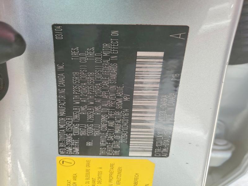 51302356 :رقم المزاد ، 2T2GA31U34C011614 vin ، 2004 Lexus Rx مزاد بيع