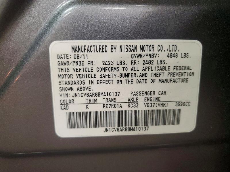 Продажа на аукционе авто 2011 Infiniti G37 Sedan, vin: JN1CV6AR8BM410137, номер лота: 51859126