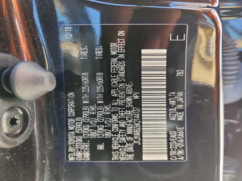 Aukcja sprzedaży 2019 Lexus Nx 300, vin: JTJYARBZ6K2144737, numer aukcji: 51124406
