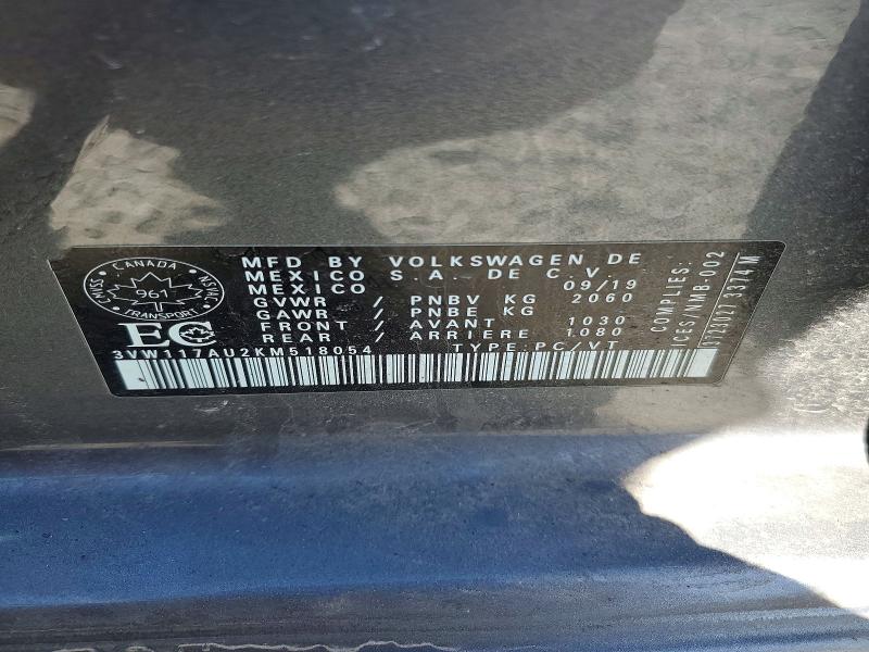 Aukcja sprzedaży 2019 Volkswagen Golf Sportwagen, vin: 3VW117AU2KM518054, numer aukcji: 50801126