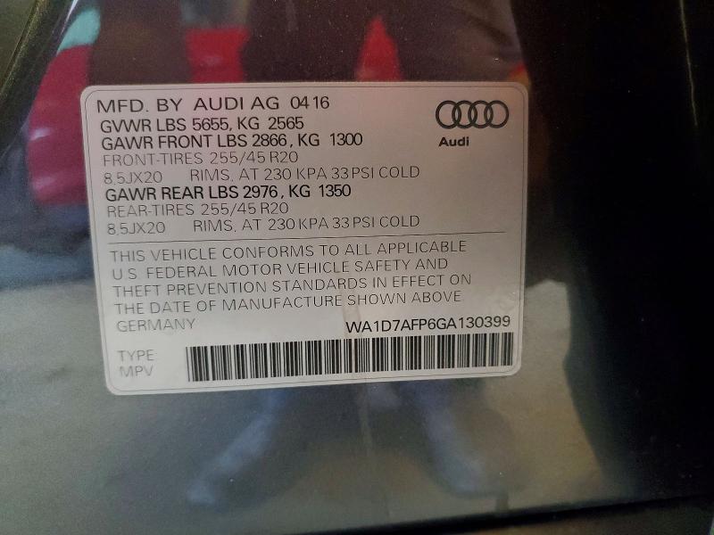 Aukcja sprzedaży 2016 Audi Q5, vin: WA1D7AFP6GA130399, numer aukcji: 49970226
