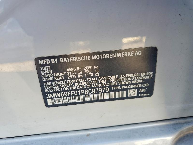 Продажа на аукционе авто 2023 Bmw 330i, vin: 3MW69FF01P8C97979, номер лота: 50564356