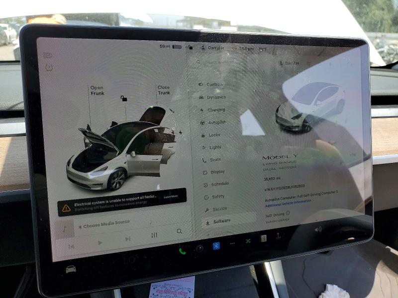 Продажа на аукционе авто 2020 Tesla Model Y, vin: 5YJYGDEE8LF052833, номер лота: 51879016