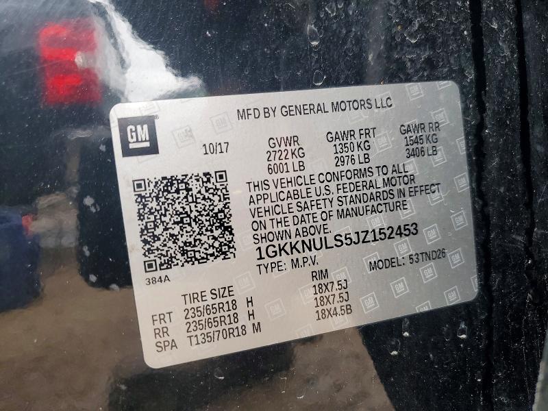 2018 Gmc Acadia მანქანა იყიდება აუქციონზე, vin: 1GKKNULS5JZ152453, აუქციონის ნომერი: 51289336