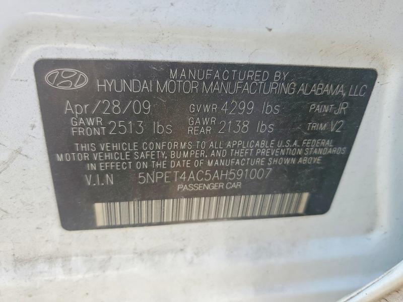 Aukcja sprzedaży 2010 Hyundai Sonata, vin: 5NPET4AC5AH591007, numer aukcji: 50735956