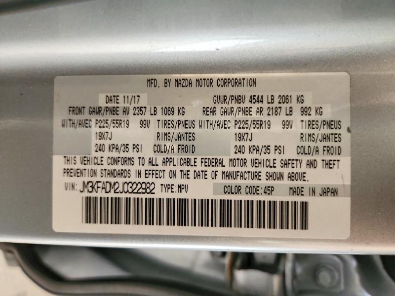 Aukcja sprzedaży 2018 Mazda Cx-5, vin: JM3KFADM2J0322982, numer aukcji: 49511146
