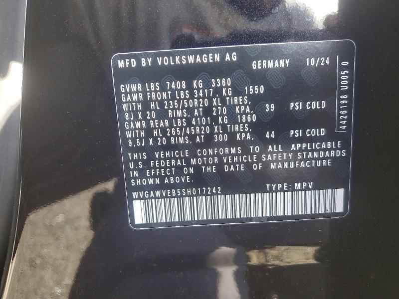 Aukcja sprzedaży 2025 Volkswagen Id Buzz, vin: WVGAWVEB5SH017242, numer aukcji: 49867486