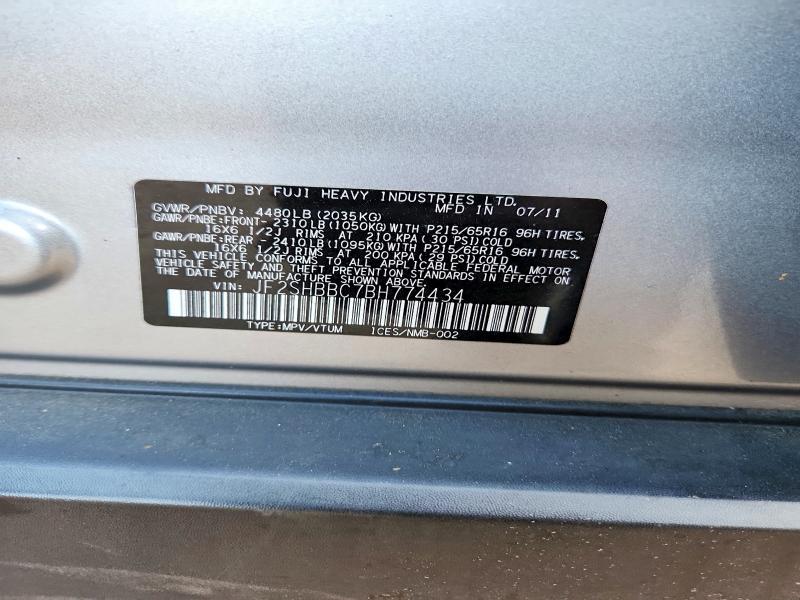 Продажа на аукционе авто 2011 Subaru Forester, vin: JF2SHBBC7BH774434, номер лота: 49554636