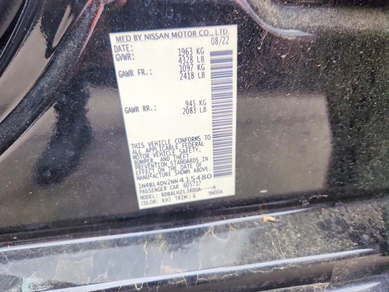 Продажа на аукционе авто 2022 Nissan Altima, vin: 1N4BL4DV2NN415480, номер лота: 50528286