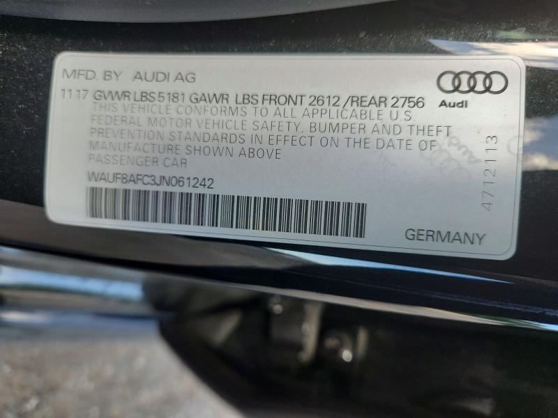 Aukcja sprzedaży 2018 Audi A6, vin: WAUF8AFC3JN061242, numer aukcji: 50357806