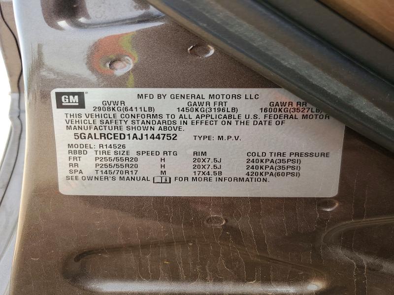 Aukcja sprzedaży 2010 Buick Enclave, vin: 5GALRCED1AJ144752, numer aukcji: 51499916