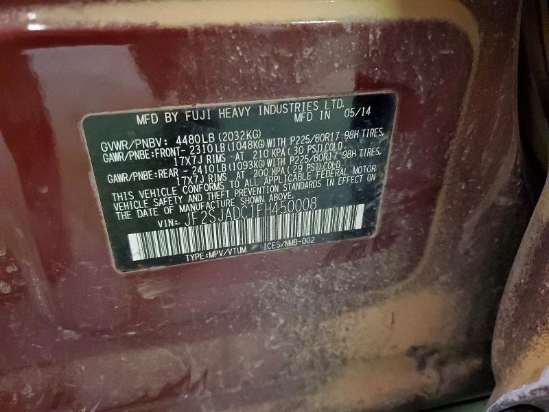 49652626 :رقم المزاد ، JF2SJADC1FH450008 vin ، 2015 Subaru Forester مزاد بيع