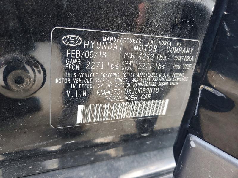 Продажа на аукционе авто 2018 Hyundai Ioniq, vin: KMHC75LDXJU083818, номер лота: 49584816