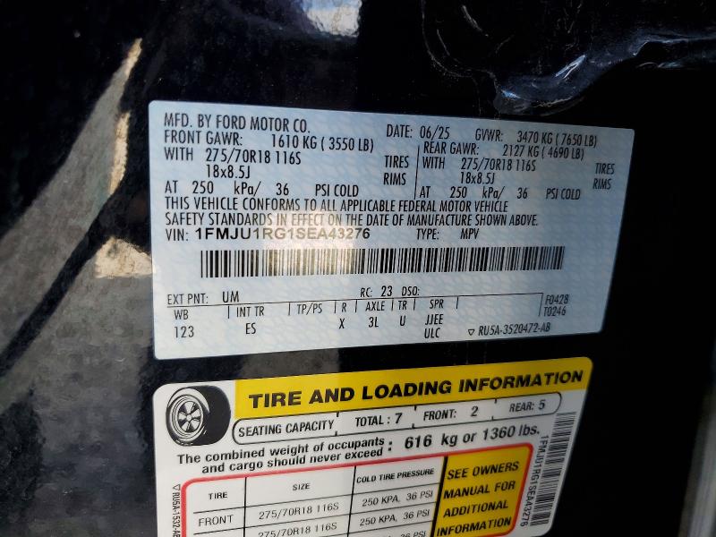 50311176 :رقم المزاد ، 1FMJU1RG1SEA43276 vin ، 2025 Ford Expedition مزاد بيع