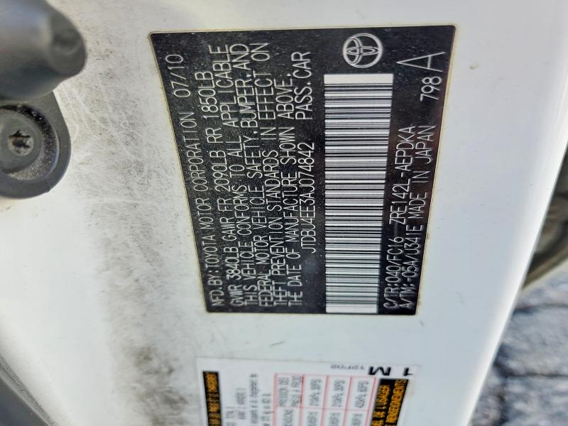 48640306 :رقم المزاد ، JTDBU4EE3AJ074842 vin ، 2010 Toyota Corolla مزاد بيع