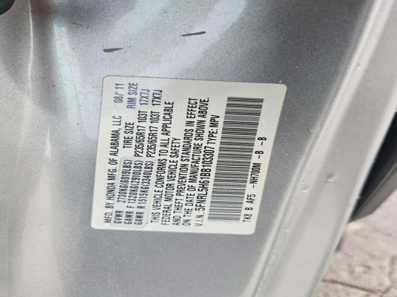 51071846 :رقم المزاد ، 5FNRL5H61BB103307 vin ، 2011 Honda Odyssey مزاد بيع