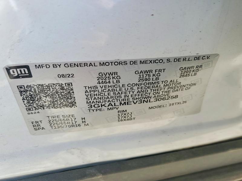 50691696 :رقم المزاد ، 3GKALMEV3NL306258 vin ، 2022 Gmc Terrain مزاد بيع