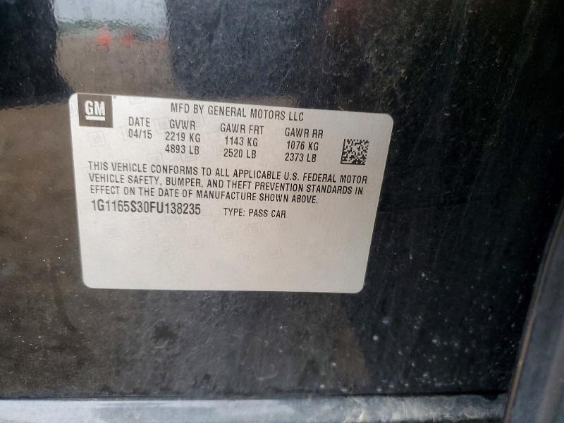 Продаж на аукціоні авто 2015 Chevrolet Impala, vin: 1G1165S30FU138235, номер лоту: 51499896