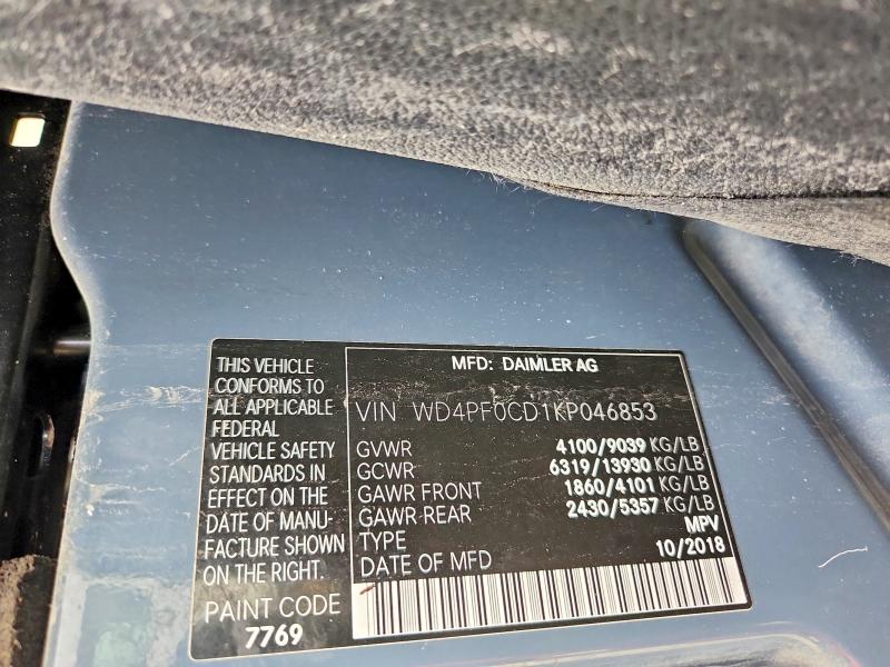 Продаж на аукціоні авто 2019 Mercedes-benz Sprinter, vin: WD4PF0CD1KP046853, номер лоту: 51521046
