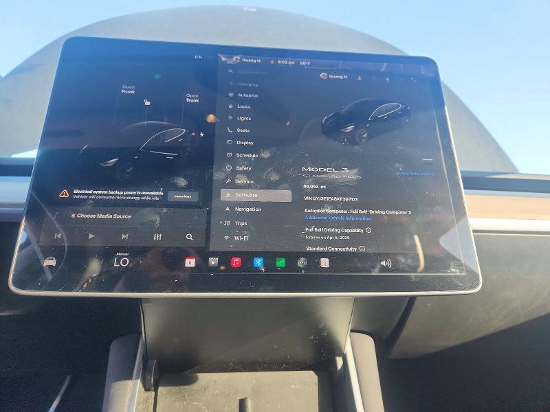 48573856 :رقم المزاد ، 5YJ3E1EA8KF307121 vin ، 2019 Tesla Model 3 مزاد بيع
