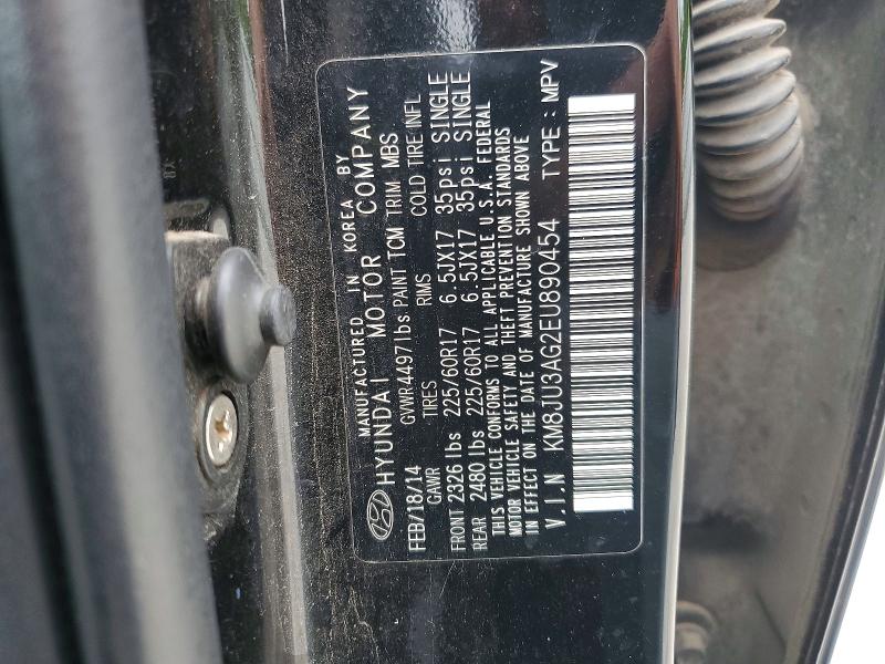51522666 :رقم المزاد ، KM8JU3AG2EU890454 vin ، 2014 Hyundai Tucson مزاد بيع