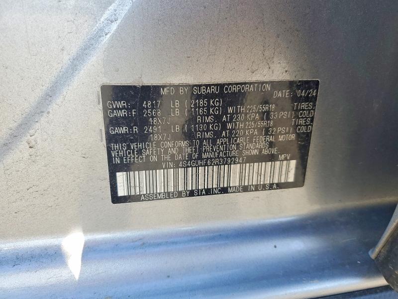 51573126 :رقم المزاد ، 4S4GUHF62R3792947 vin ، 2024 Subaru Crosstrek مزاد بيع