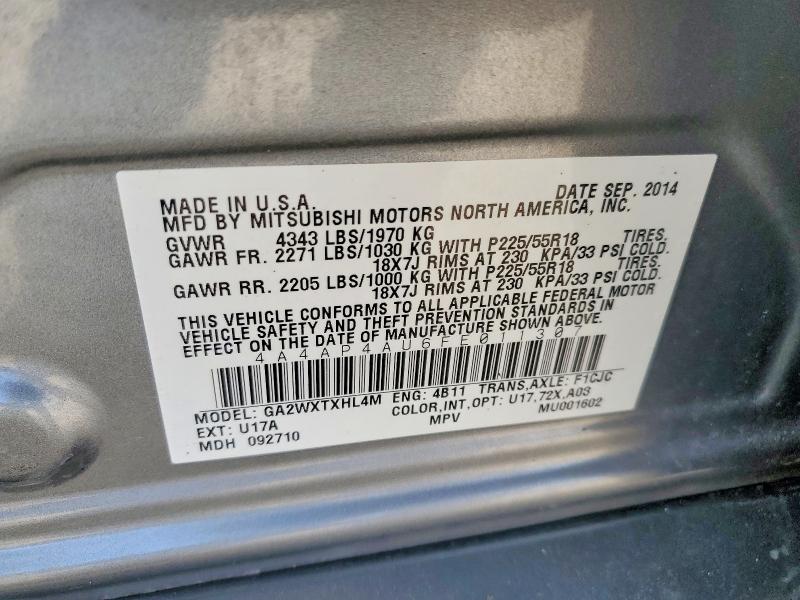 Продаж на аукціоні авто 2015 Mitsubishi Outlander Sport, vin: 4A4AP4AU6FE011307, номер лоту: 49096546
