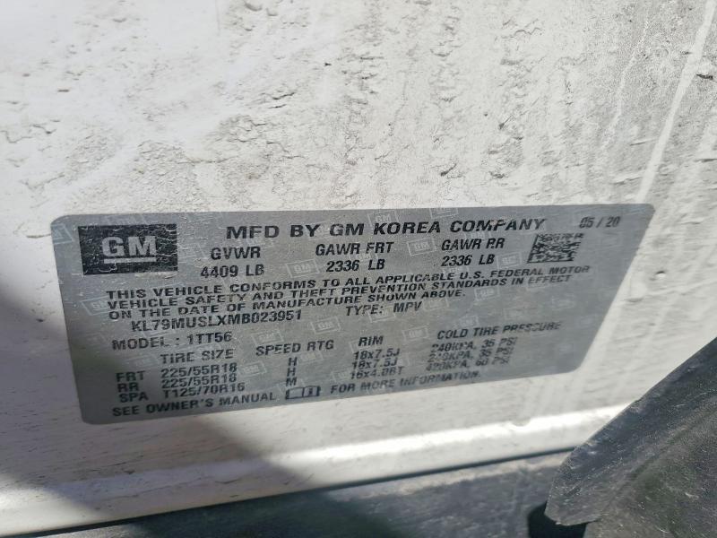Продажа на аукционе авто 2021 Chevrolet Trailblazer, vin: KL79MUSLXMB023951, номер лота: 50579326