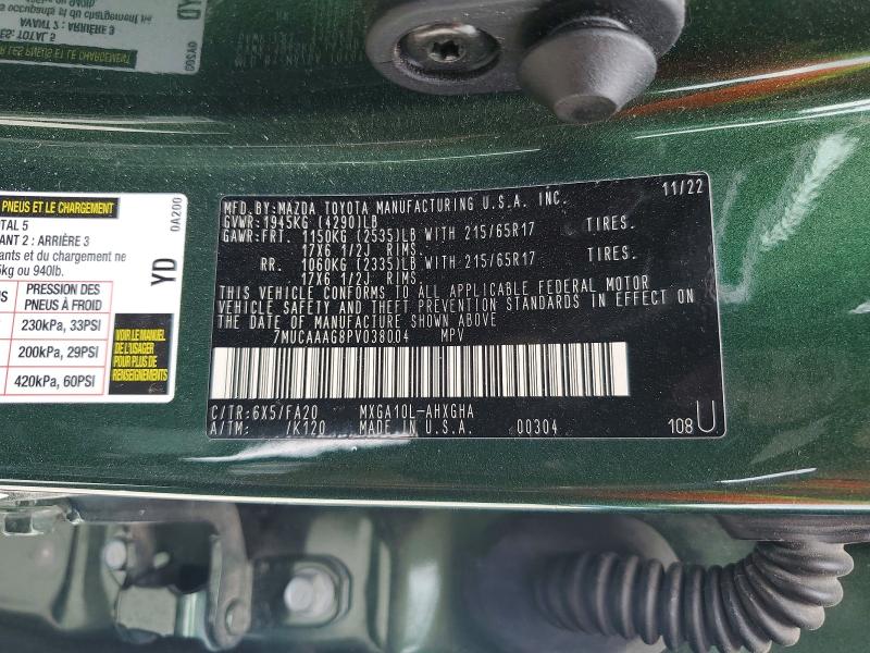 48443856 :رقم المزاد ، 7MUCAAAG8PV038004 vin ، 2023 Toyota Corolla Cross مزاد بيع