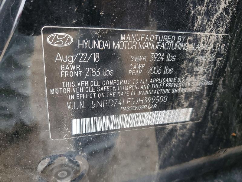 Продажа на аукционе авто 2018 Hyundai Elantra, vin: 5NPD74LF5JH399500, номер лота: 47470776
