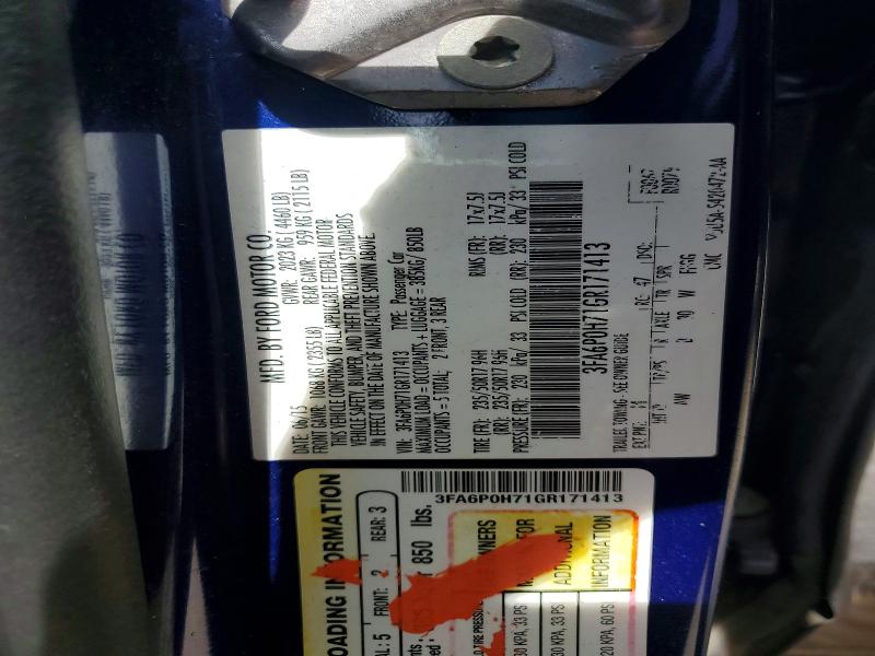 Продажа на аукционе авто 2016 Ford Fusion, vin: 3FA6P0H71GR171413, номер лота: 49387546