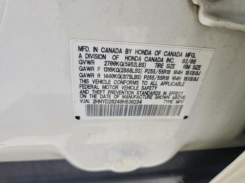 Aukcja sprzedaży 2008 Acura Mdx, vin: 2HNYD28248H536234, numer aukcji: 49070136
