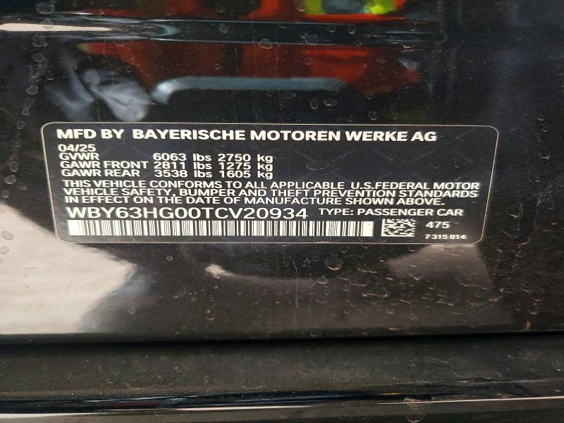 Продаж на аукціоні авто 2026 Bmw I5, vin: WBY63HG00TCV20934, номер лоту: 50440956